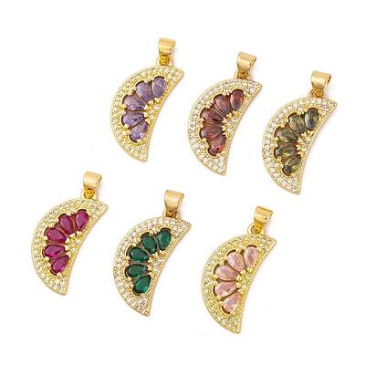 Brass Micro Pave Cubic Zirconia Pendants
