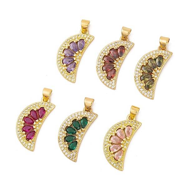 Brass Micro Pave Cubic Zirconia Pendants