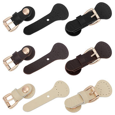 6 Sets 3 Colors PU Leather Sew on Purse Locks