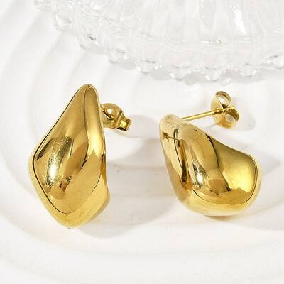 304 Stainless Steel Teardrop Stud Earrings for Women