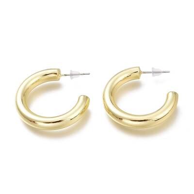 Brass Half Hoop Earrings