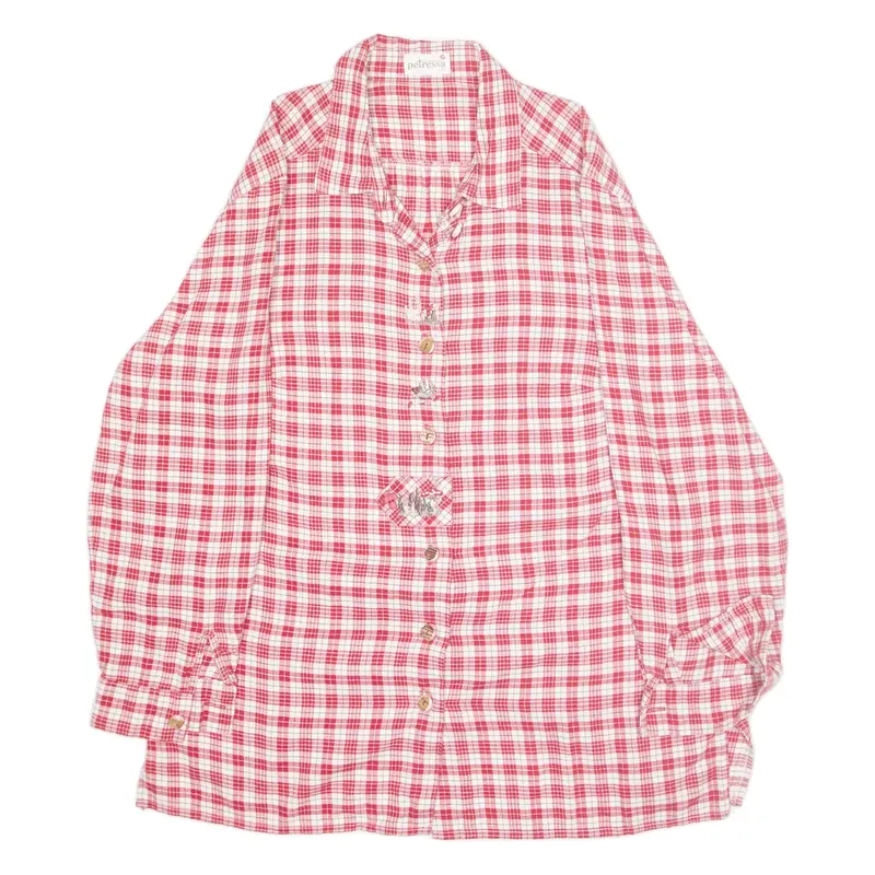 PETRESSA Shirt Red Check Long Sleeve Womens M