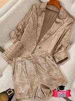 Women's Solid Color Blazer & Shorts  Set, Formal Elegant Fashion Casual Outerwear & Shorts for Daily Outdoor Wear, Women's Cl...