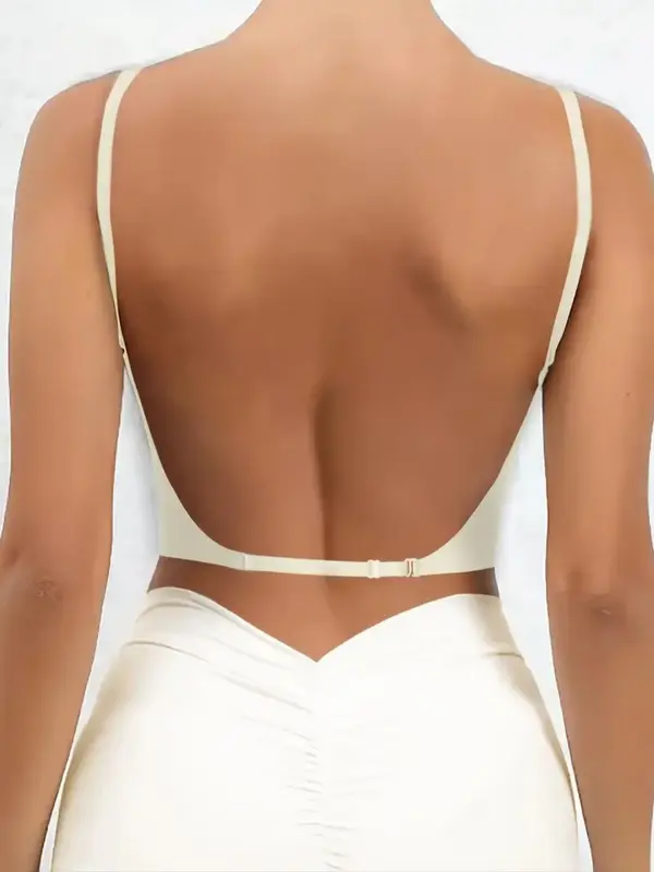 Women's Solid Color Wireless Backless Bra, Comfortable Breathable Multiway Bras for Daily Wear, Soft Lingerie for All Seasons