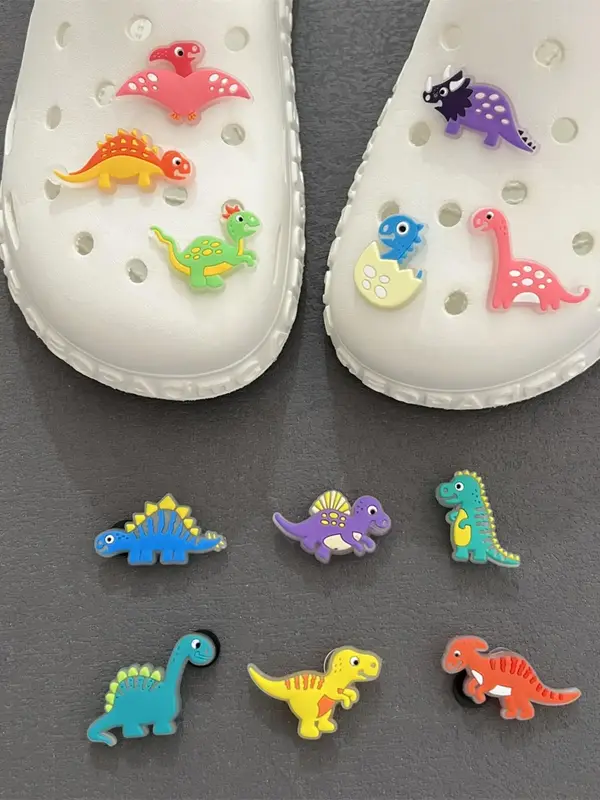 Cute Cartoon Simple Dinosaur Shoe Charm, Casual Shoes Decoration for Clogs, New Fashion Diy Shoes Accessories for Daily Shoes...
