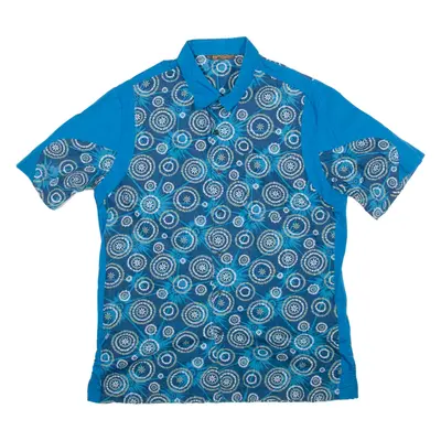 KERIS COLLECTION Slim Fit Mens Shirt Blue Crazy Pattern XL