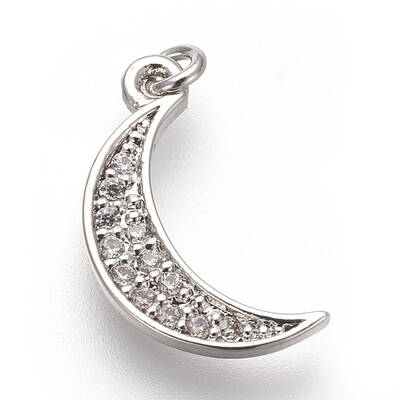 Brass Micro Pave Cubic Zirconia Charms