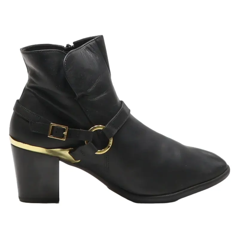 GABOR Ankle Boots Black Leather Womens UK 7