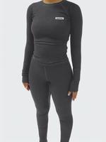 Two-piece Set Women's Letter Patched Raglan Sleeve Tee & Skinny Pants Set, Casual Knitted Long Sleeve Round Neck T-shirts &...