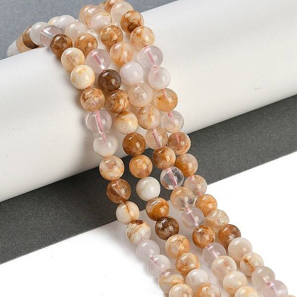 Natural Cherry Blossom Agate Beads Strands