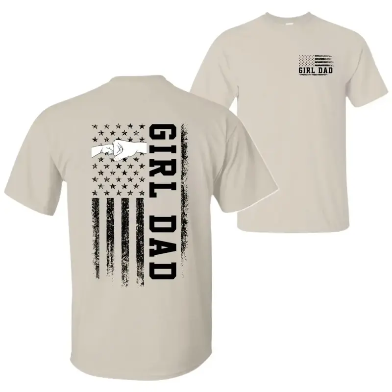 Father Daughter Bond Shirt, Girl Dad Shirt, Graphic with Symbolic Flag and Fist Bump, Father's Day Shirt, Best Dad Ever, Funn...