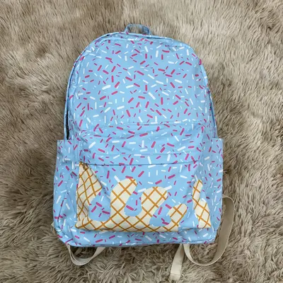Ice Cream Drip Print Kids Book Bags 13x17x5 inch Perfect for Back to School Backpack