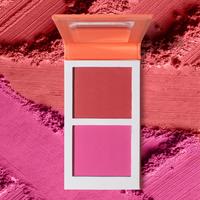 2 Color Smooth Blush Palette, Long Lasting Matte Blush Palette, Cheeks Contour Pressed Powder Blusher, Lightweight Cosmetic G...