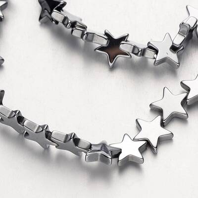 Electroplate Non-magnetic Synthetic Hematite Bead Strands