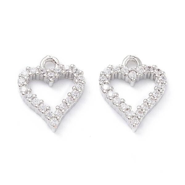 Rack Plating Brass Micro Pave Cubic Zirconia Charms