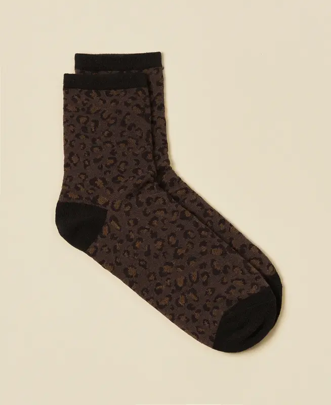Women's Leopard Jacquard-Knit Cotton Socks