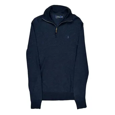 Ralph Lauren 1/4 Zip - Large Navy Merino Wool