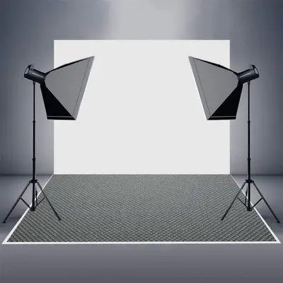 Gray Rhomboid Plaid Photo Studio Rubber Floor Mat - Aperturee