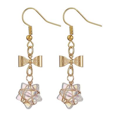 Glass Star Dangle Earrings