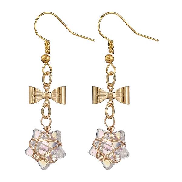 Glass Star Dangle Earrings