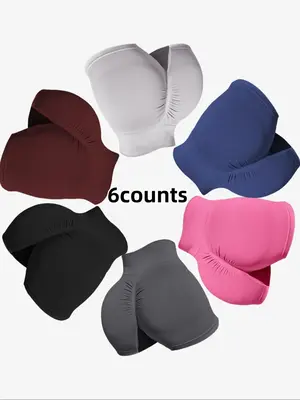 Women's 6pcs Solid High Waist Sports Gym Shorts, Breathable Comfortable Seamless High Stretch Skinny Shorts, Ladies Sportswe...