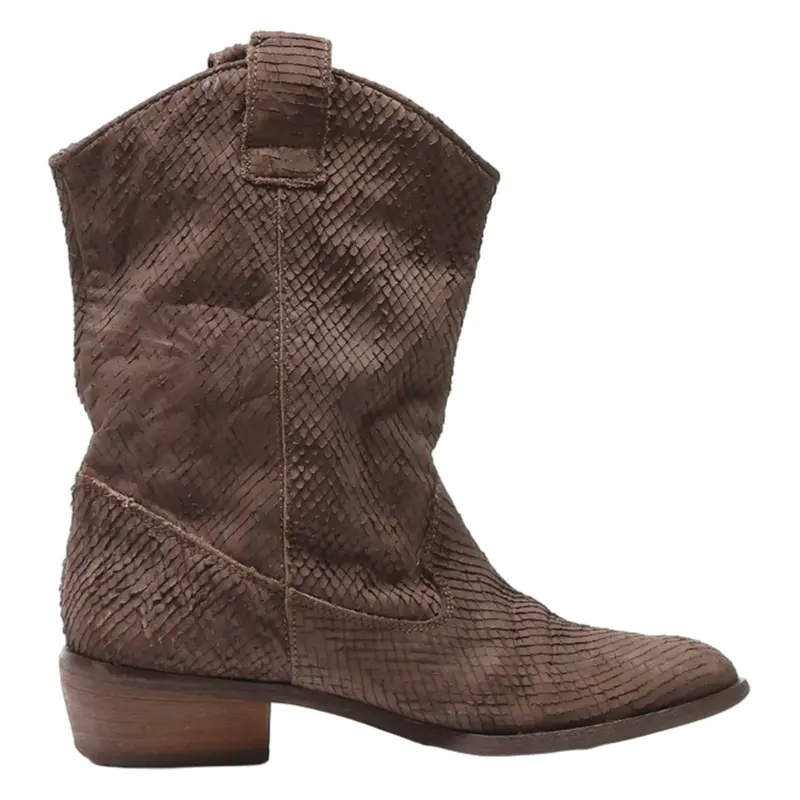 VERA GOMMA Cowboy Boots Brown Leather Womens UK 6
