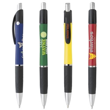 300 Custom Souvenir Emblem Color Pen - Rubber Grip