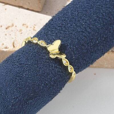 Butterfly Clear Cubic Zirconia Cuff Rings