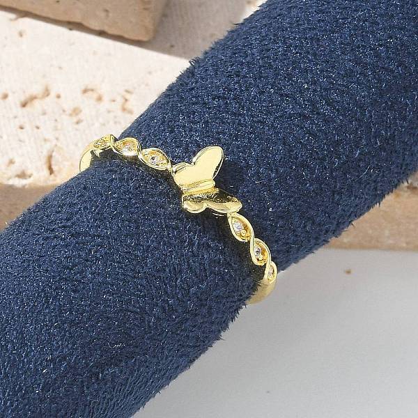 Butterfly Clear Cubic Zirconia Cuff Rings