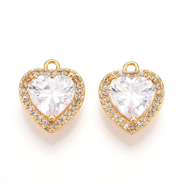Brass Micro Pave Cubic Zirconia Charms