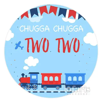 Aperturee Blue And Red Train Birthday Round Backdrop For Party | Backdrop For Birthday Party | Diy Birthday Backdrop | Simple...