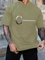 Men's Print Loose Fit Short Sleeve Round Neck MachineWashable Perfect for Spring & Summer Summer TrendyWear Fabric Cotton Men...