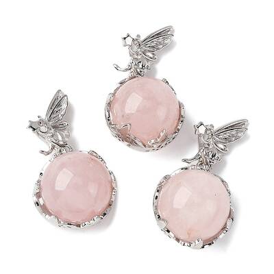 Natural Rose Quartz Round Pendants