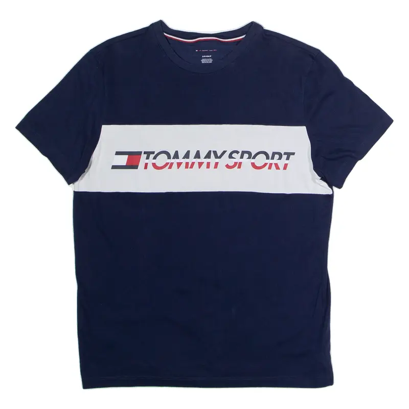 TOMMY SPORT Mens T-Shirt Blue Crew Neck S