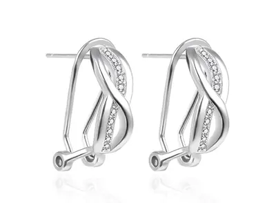 Agato AGT-E025KKW Silver Drop Earrings with Zirconia