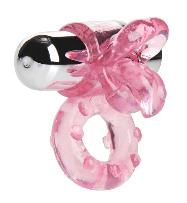 Lick Her Pierced Tongue Vibrating Cock Ring - Pink