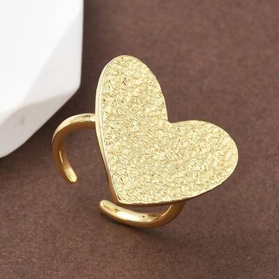 Heart Brass Cuff Rings for Women