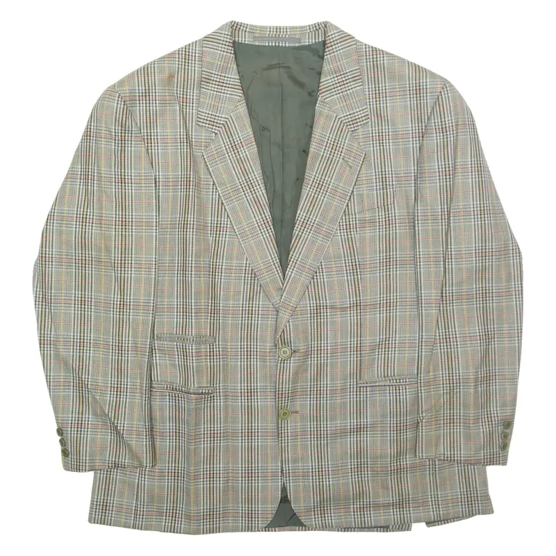 MCGREGOR Mens Blazer Jacket Green Wool Check 2XL