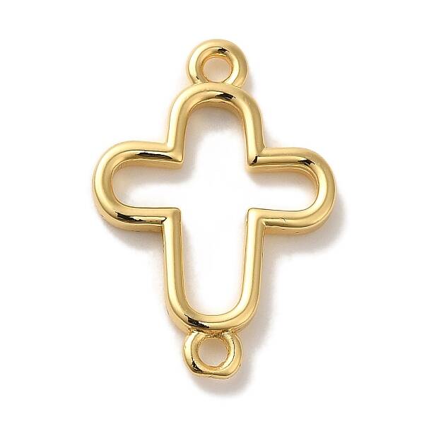 Rack Plating Brass Cross Outline Connector Charms Links