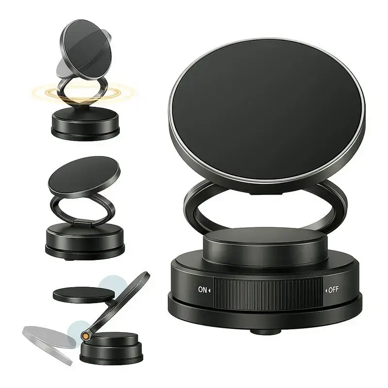 Adjustable 360-Degree Phone Stand-HandsFree Mount Magnetic Phone Stand, Fordable andRetractable, Magnetic Car Phone Holder, i...