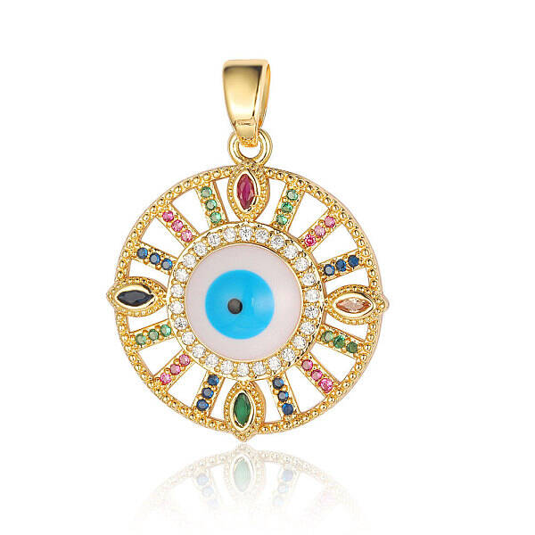 Brass Micro Pave Cubic Zirconia Pendants