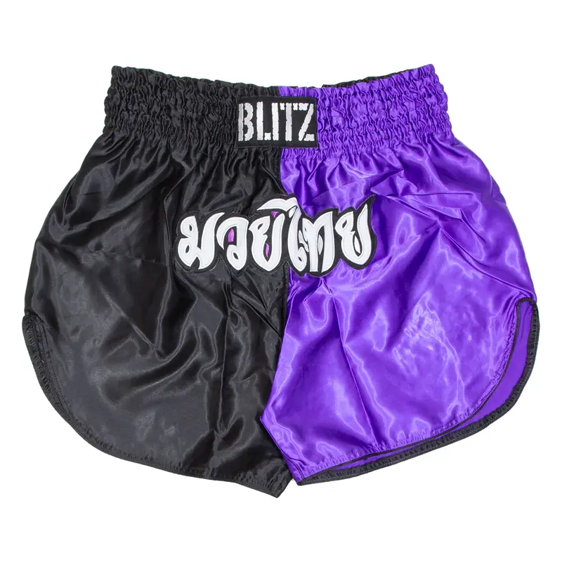BLITZ Thai Boxing Mens Sports Shorts Purple Relaxed XL W36