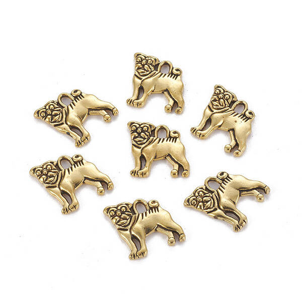 Tibetan Style Alloy Puppy Pendants