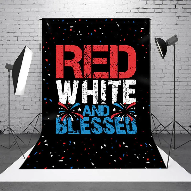 Red White And Blessed Backdrop For Independence Day - Aperturee
