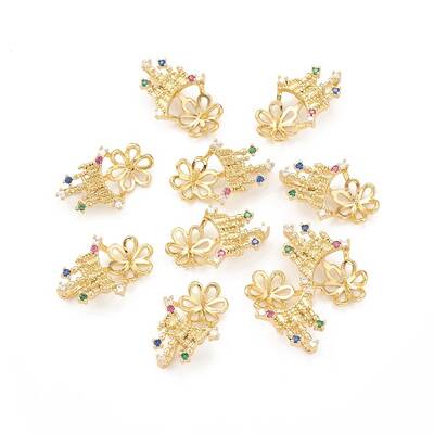 Brass Cubic Zirconia Peg Bails Pendants