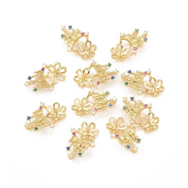 Brass Cubic Zirconia Peg Bails Pendants