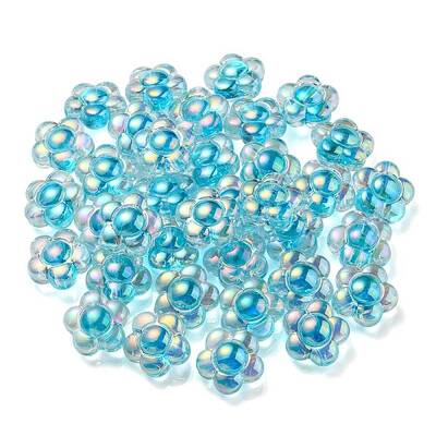 UV Plating Rainbow Iridescent Transparent Acrylic Beads