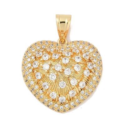 Brass Micro Pave Cubic Zirconia Pendants