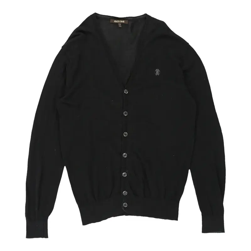 Roberto Cavalli Cardigan - Medium Black Cotton | Size: medium