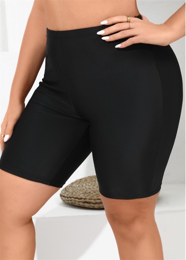 Modlily Plus Size High Waisted Swim Shorts - 2X